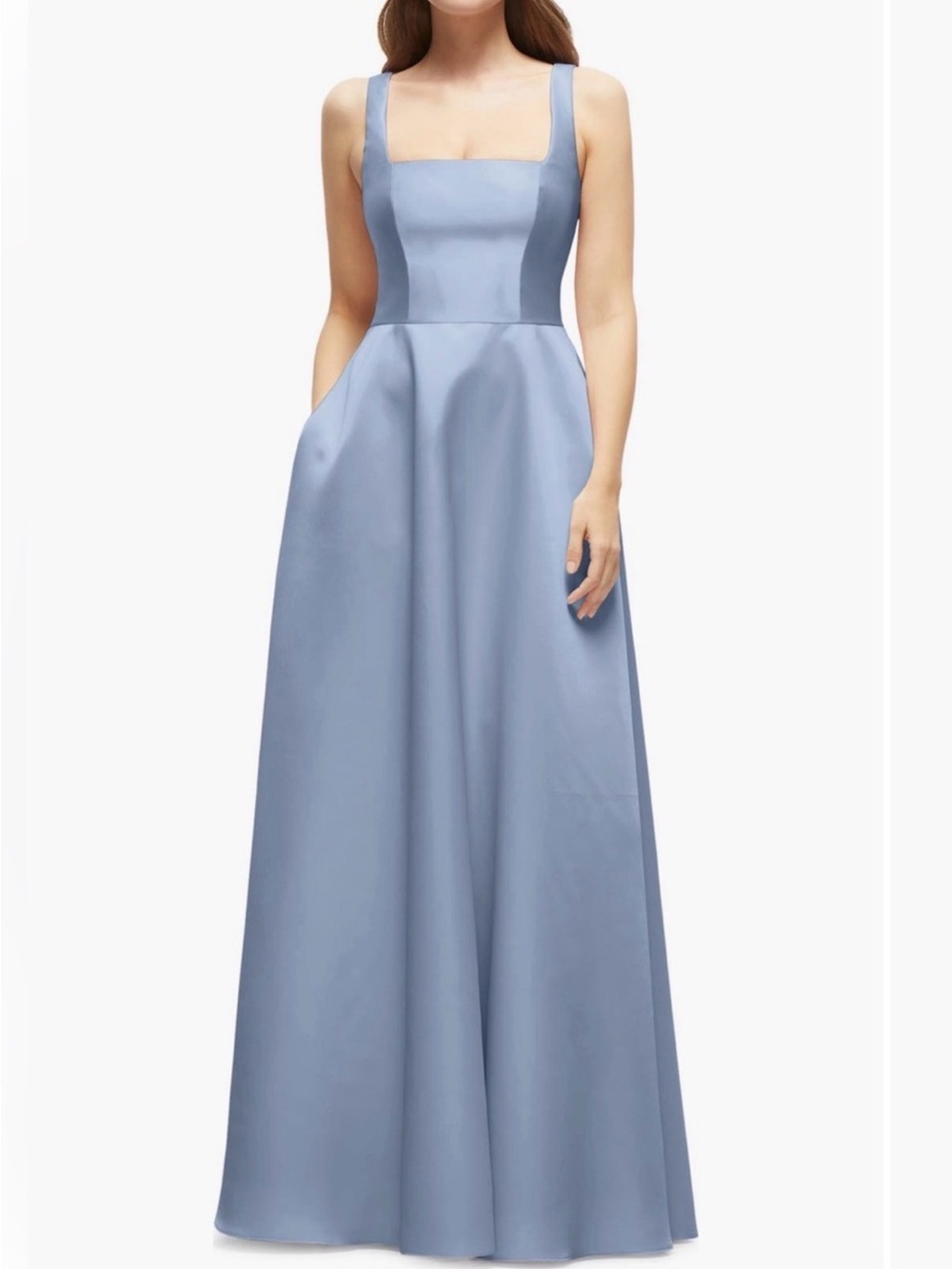Dessy collection Elegant Square-Neck Light Blue Evening Gown